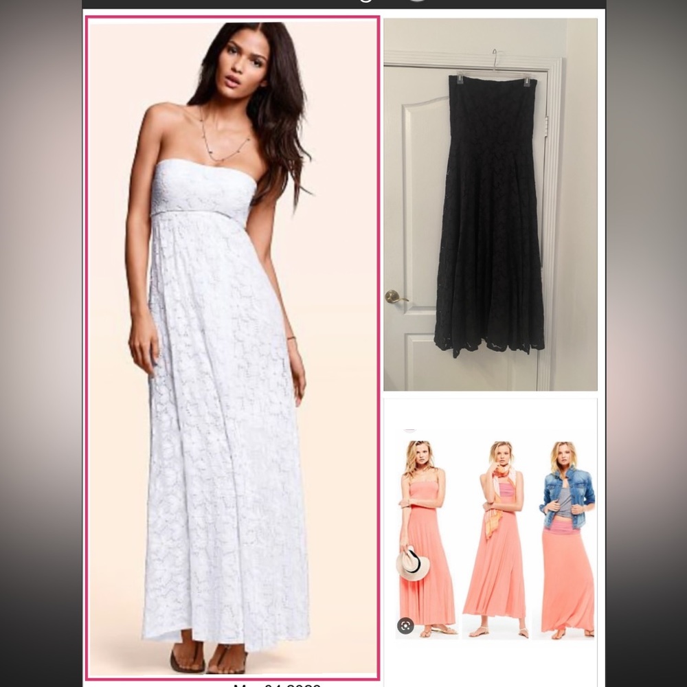 Victoria secret black lace maxi dress size l
